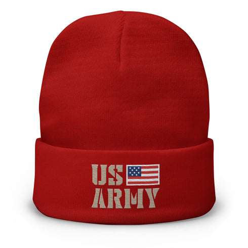 US ARMY Patriotic Embroidered Beanie - Mainstream Freedom
