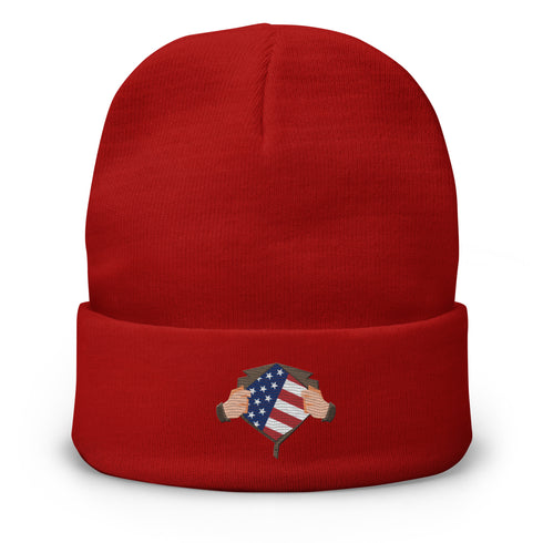 Super America Embroidered Beanie - Mainstream Freedom