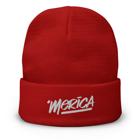 'Merica Embroidered Beanie - Mainstream Freedom