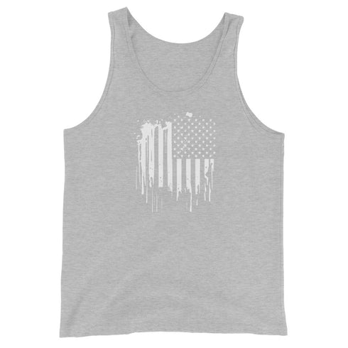 Grunge American Flag Silhouette Men's Tank Top - Mainstream Freedom