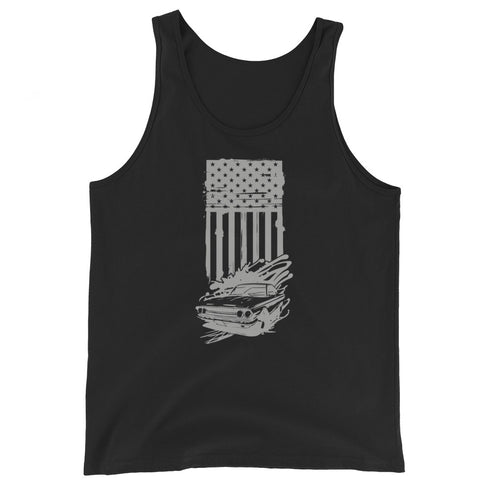 American Flag and Car Men's Tank Top - Mainstream Freedom