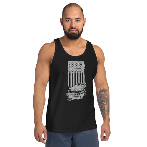 American Flag and Car Men's Tank Top - Mainstream Freedom
