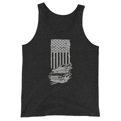 American Flag and Car Men's Tank Top - Mainstream Freedom