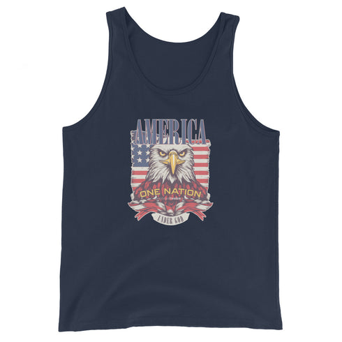 America One Nation Under God Men's Tank Top - Mainstream Freedom