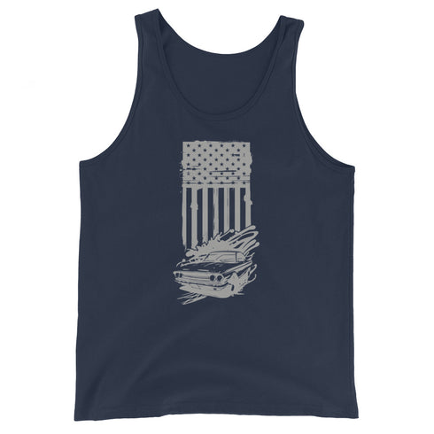 American Flag and Car Men's Tank Top - Mainstream Freedom