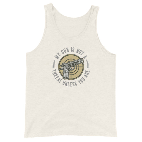 My Gun Is Not A Threat Unless You Are - Men's Tank Top - Mainstream Freedom