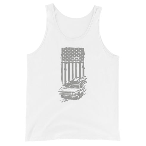 American Flag and Car Men's Tank Top - Mainstream Freedom