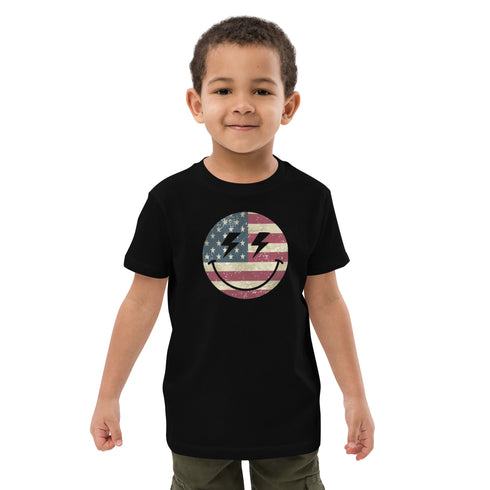 Patriot Smiley Organic cotton kids t-shirt - Mainstream Freedom