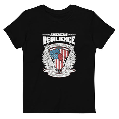 America's Resilience Fuels Our Determination Organic cotton kids t-shirt - Mainstream Freedom