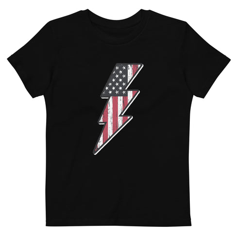 Lightning Bolt America Organic cotton kids t-shirt - Mainstream Freedom