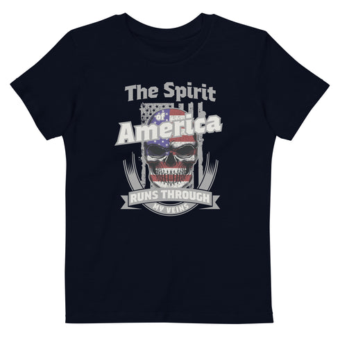 The Spirit of America Runs Through My Veins Organic cotton kids t-shirt - Mainstream Freedom