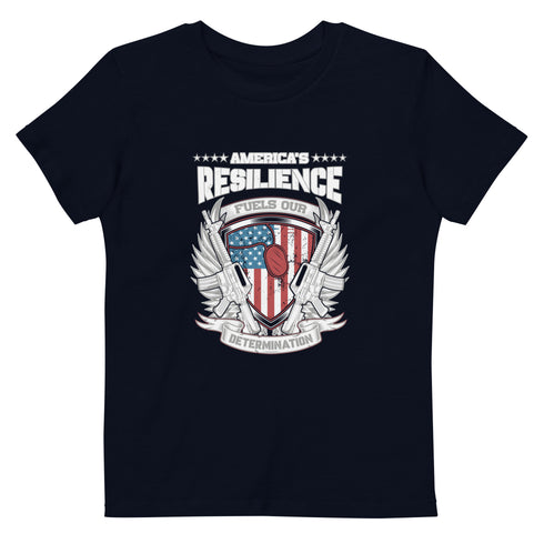 America's Resilience Fuels Our Determination Organic cotton kids t-shirt - Mainstream Freedom
