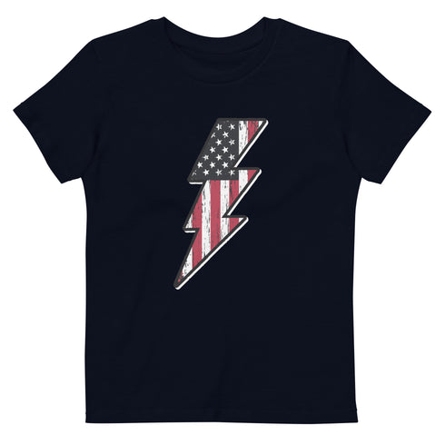 Lightning Bolt America Organic cotton kids t-shirt - Mainstream Freedom
