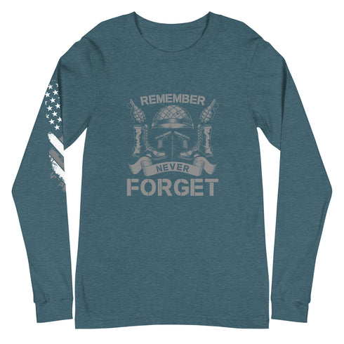 Remember Never Forget Unisex Long Sleeve Tee - Mainstream Freedom