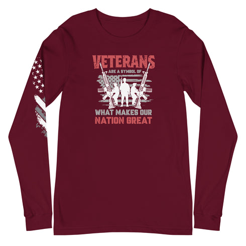 Veterans are a Symbol Of What Makes Our Nation Great Unisex Long Sleeve Tee - Mainstream Freedom