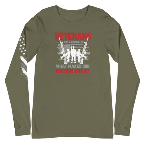 Veterans are a Symbol Of What Makes Our Nation Great Unisex Long Sleeve Tee - Mainstream Freedom