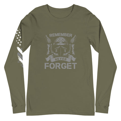 Remember Never Forget Unisex Long Sleeve Tee - Mainstream Freedom