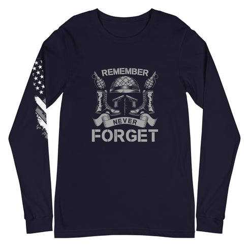 Remember Never Forget Unisex Long Sleeve Tee - Mainstream Freedom