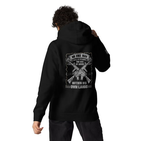No Free Man Shall Be Debarred The use Of Arms Within His Own Lands Unisex Hoodie (Back Design) - Mainstream Freedom