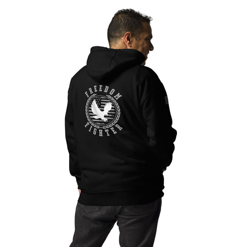 Freedom Fighter Unisex Hoodie (Back Design) - Mainstream Freedom