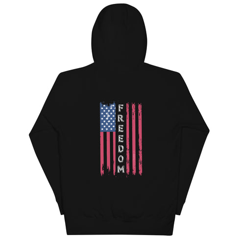 Freedom Flag Unisex Hoodie (Back Design) - Mainstream Freedom
