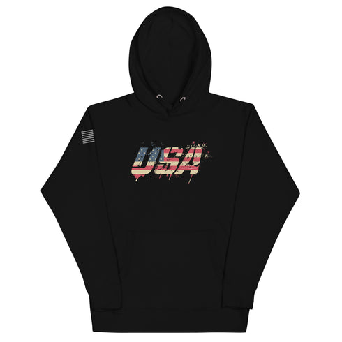 USA Grunge Unisex Hoodie - Mainstream Freedom