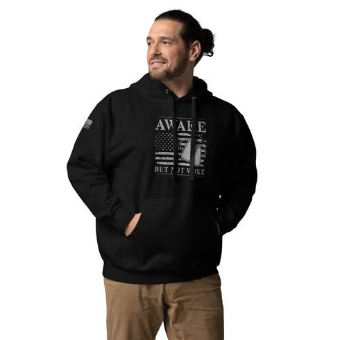 Awake But Not Woke Unisex Hoodie - Mainstream Freedom
