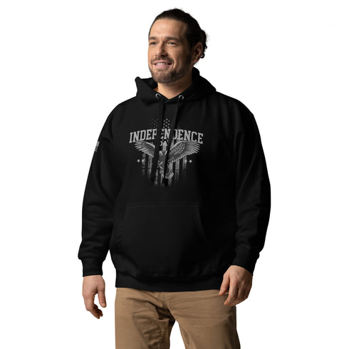 Independence Day Rugged with American Flag Unisex Hoodie - Mainstream Freedom
