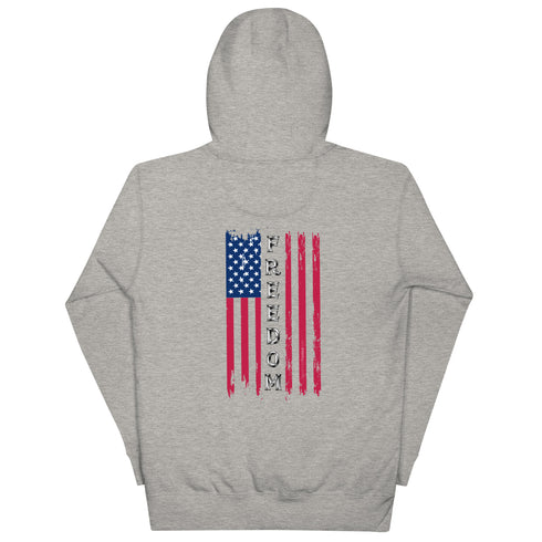 Freedom Flag Unisex Hoodie (Back Design) - Mainstream Freedom