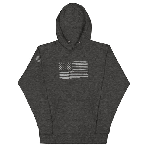 Grunge American Flag with Guns Unisex Hoodie - Mainstream Freedom