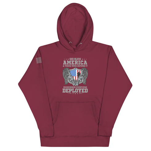 God bless America & Those Who Defend It Remember Everyone Deployed Unisex Hoodie - Mainstream Freedom