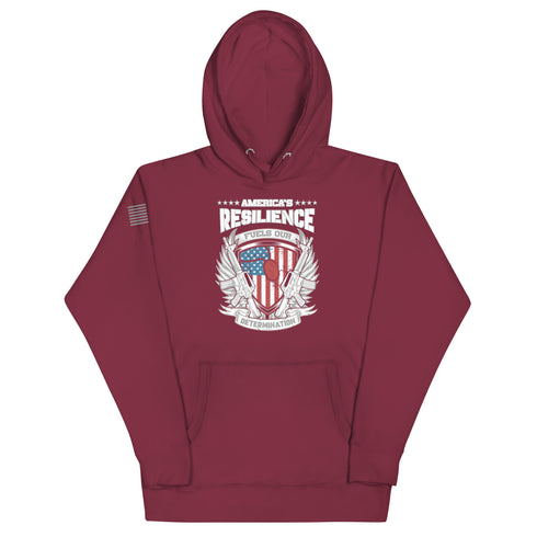 America's Resilience Fuels Our Determination Unisex Hoodie - Mainstream Freedom