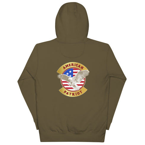 American Patriot Unisex Hoodie (Back Design) - Mainstream Freedom