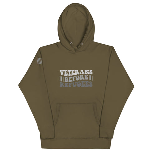 Veterans Before Refugees Unisex Hoodie - Mainstream Freedom