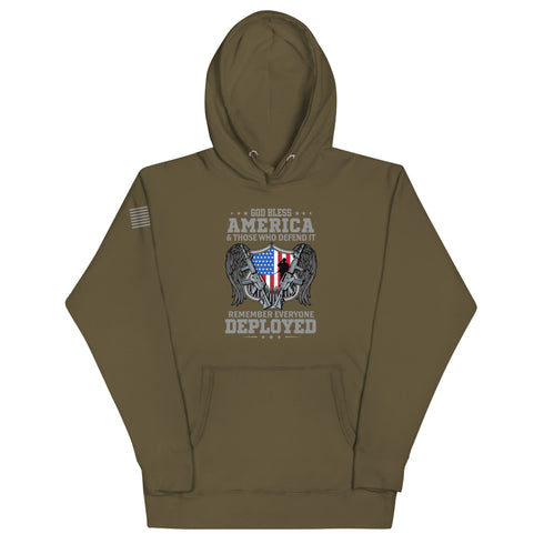 God bless America & Those Who Defend It Remember Everyone Deployed Unisex Hoodie - Mainstream Freedom