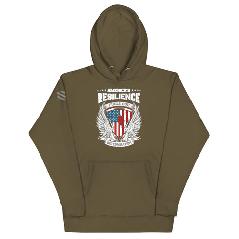 America's Resilience Fuels Our Determination Unisex Hoodie - Mainstream Freedom