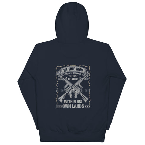 No Free Man Shall Be Debarred The use Of Arms Within His Own Lands Unisex Hoodie (Back Design) - Mainstream Freedom