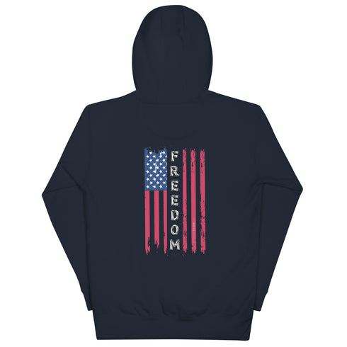 Freedom Flag Unisex Hoodie (Back Design) - Mainstream Freedom