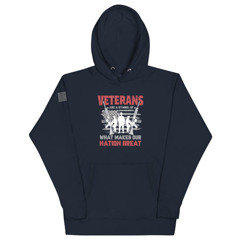 Veterans are a Symbol Of What Makes Our Nation Great Unisex Hoodie - Mainstream Freedom