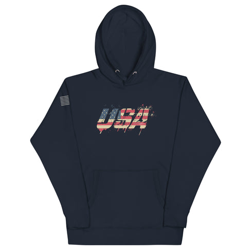 USA Grunge Unisex Hoodie - Mainstream Freedom