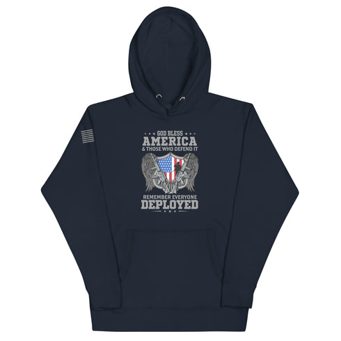 God bless America & Those Who Defend It Remember Everyone Deployed Unisex Hoodie - Mainstream Freedom