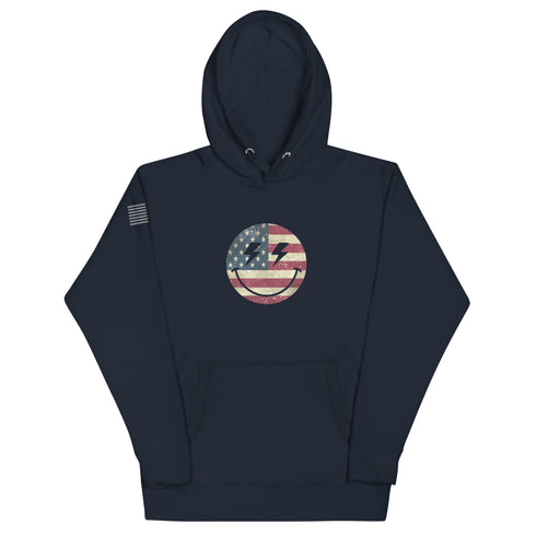 Patriot Smiley Unisex Hoodie - Mainstream Freedom