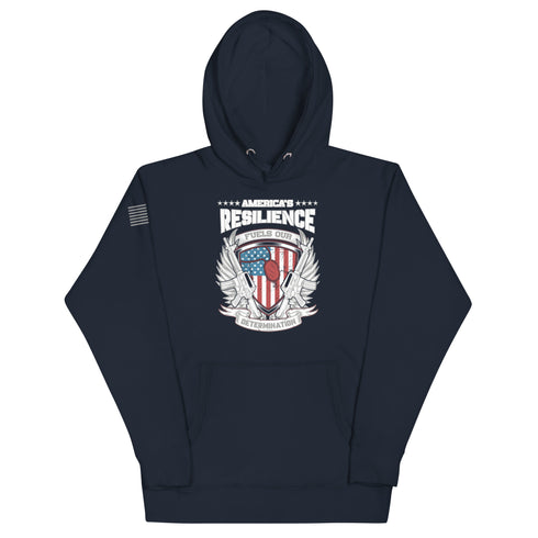 America's Resilience Fuels Our Determination Unisex Hoodie - Mainstream Freedom
