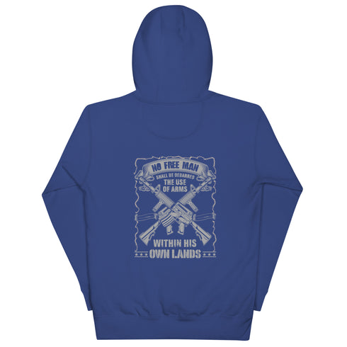 No Free Man Shall Be Debarred The use Of Arms Within His Own Lands Unisex Hoodie (Back Design) - Mainstream Freedom