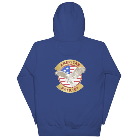 American Patriot Unisex Hoodie (Back Design) - Mainstream Freedom