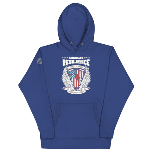 America's Resilience Fuels Our Determination Unisex Hoodie - Mainstream Freedom