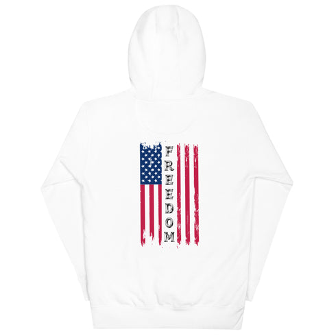 Freedom Flag Unisex Hoodie (Back Design) - Mainstream Freedom