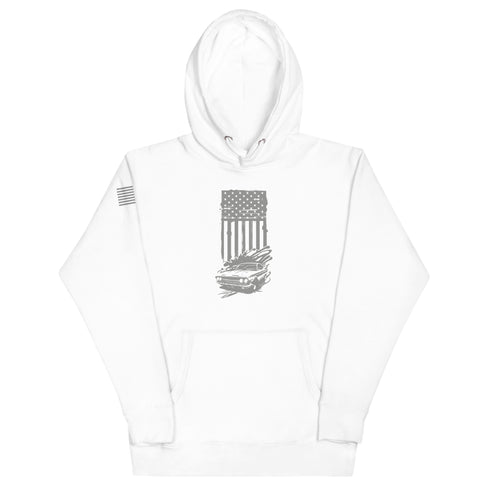 American Flag and Car Unisex Hoodie - Mainstream Freedom