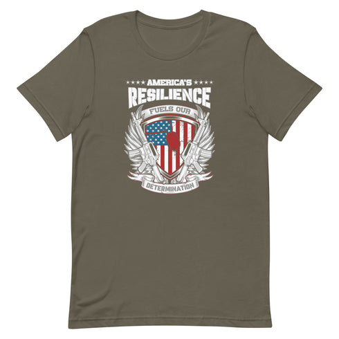 America's Resilience Fuels Our Determination Unisex t-shirt - Mainstream Freedom