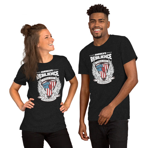America's Resilience Fuels Our Determination Unisex t-shirt - Mainstream Freedom